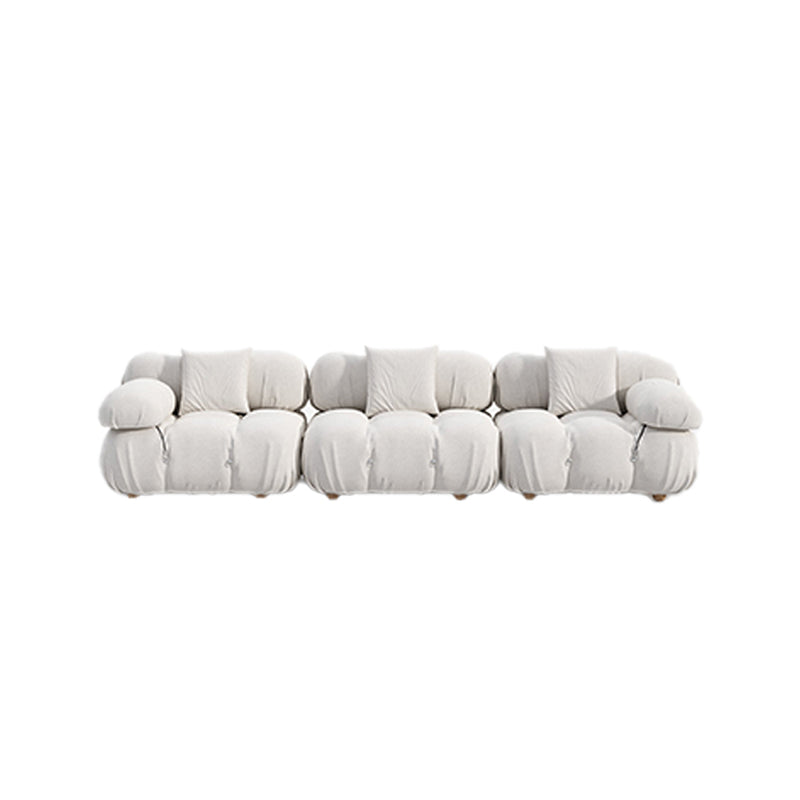 Modular White Boucle Fabric Upholstery Sofa /Designer/Contemporary/Three Seater
