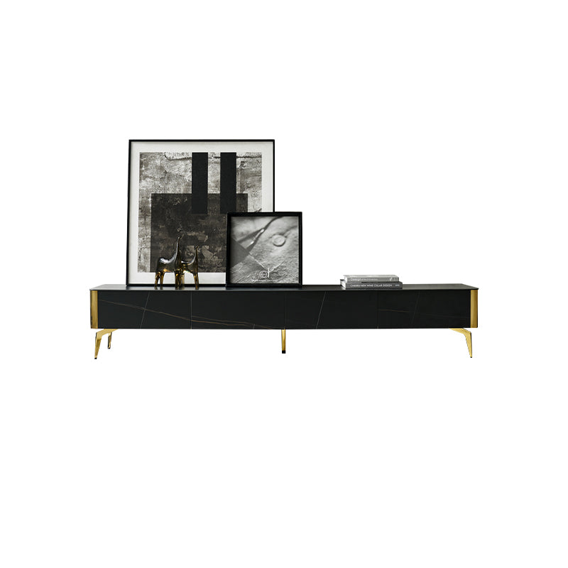 Earl Black Modern Minimalistic TV Stand/ Entertainment TV Unit Ceramic Top