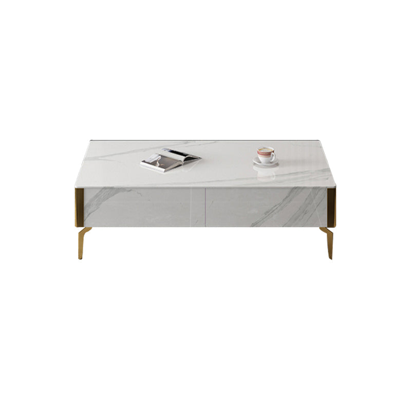 EAVAN White Modern Minimalistic Coffee Table/ Tea Table/130cm Width Ceramic Top