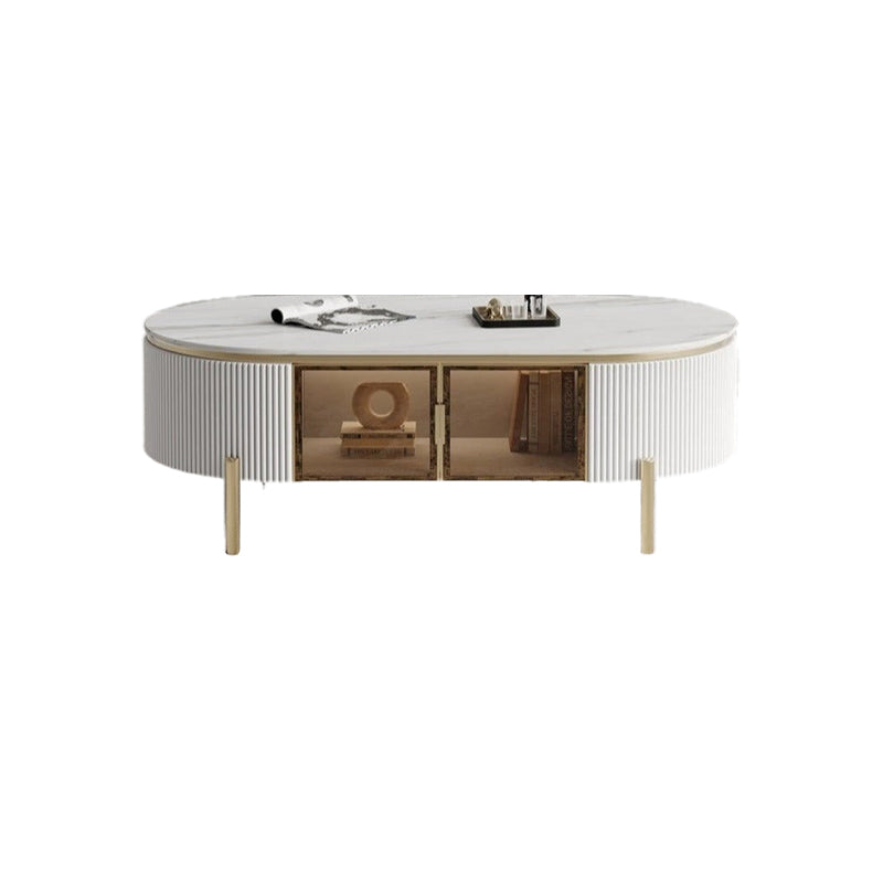 Coffee Table White Ceramic Top Golden Legs/Modern/Tea Table/Steel
