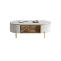 Coffee Table White Ceramic Top Golden Legs/Modern/Tea Table/Steel
