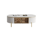 Coffee Table White Ceramic Top Golden Legs/Modern/Tea Table/Steel