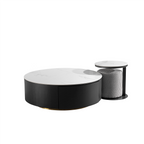 VAVA White Ceramic top with Gold Base Coffee Table Set/Zen/Modern