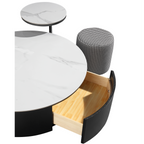 VAVA White Ceramic top with Gold Base Coffee Table Set/Zen/Modern