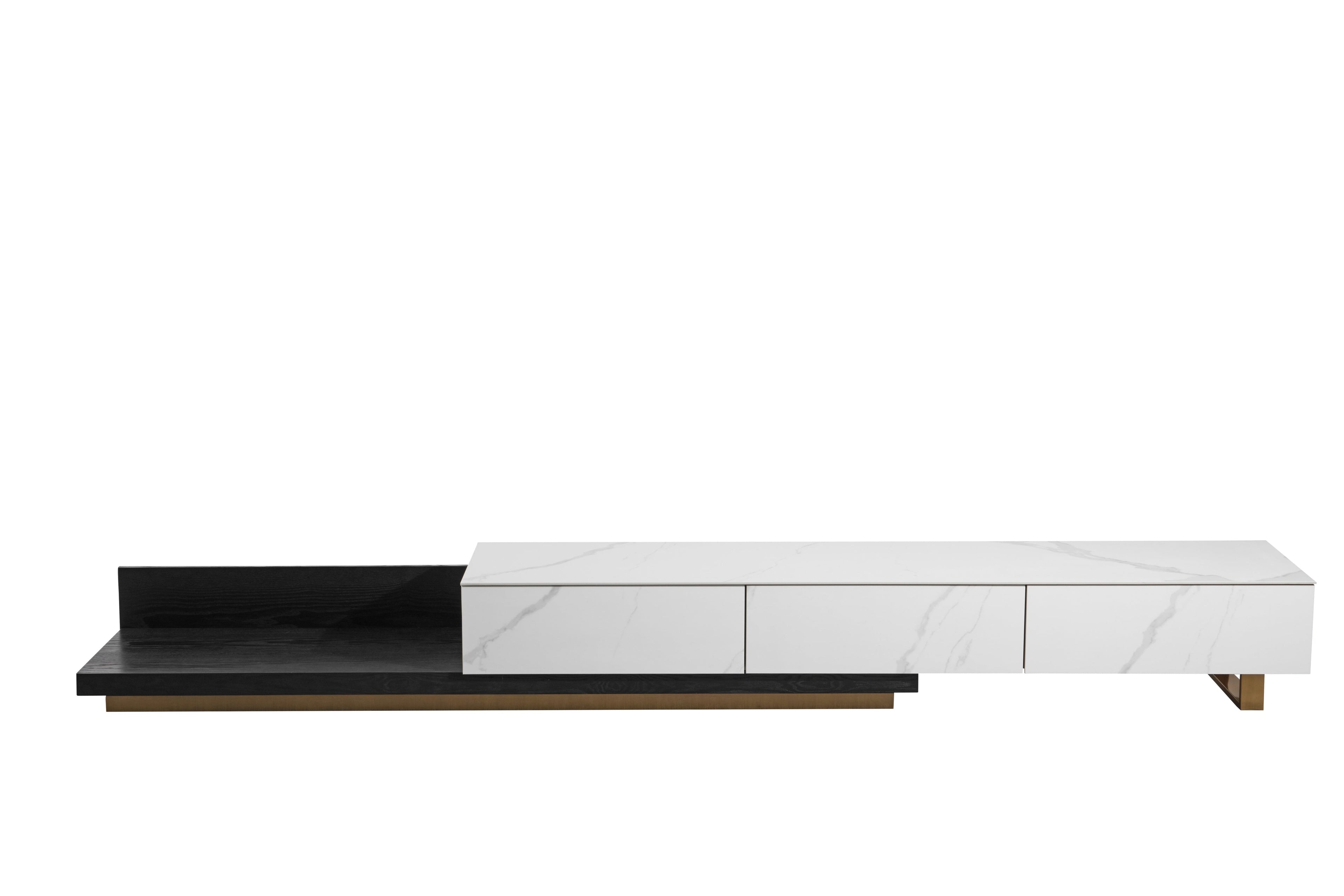 VAVA Ceramic Top Extendable Entertainment Unit/TV Stand/Ceramic top/MDF shelves and cabinets