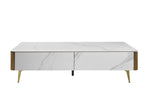 EAVAN White Modern Minimalistic Coffee Table/ Tea Table/130cm Width Ceramic Top