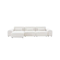 Pretty Modular Pure White Bouclé Upholstery Sofa With Reversible Chaise