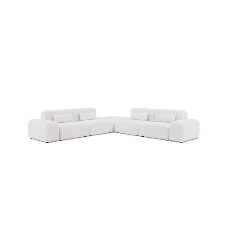 Pretty Modular Pure White Bouclé Upholstery Sofa Set/Modular Corner Sofas