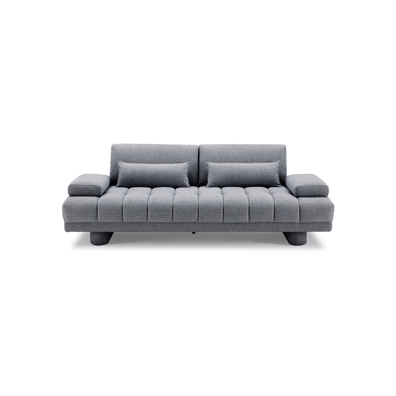 Adjustable Back Upholstery Sofa with Two Pillows/Grey/214cm/238cm