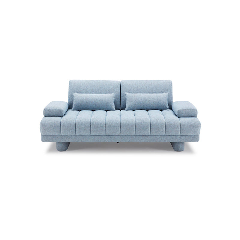 Adjustable Back Upholstery Sofa with Two Pillows/Blue/214cm/238cm