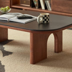 Certified American Oak Base Matte Ceramic Top Coffee Table