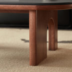 Certified American Oak Base Matte Ceramic Top Coffee Table
