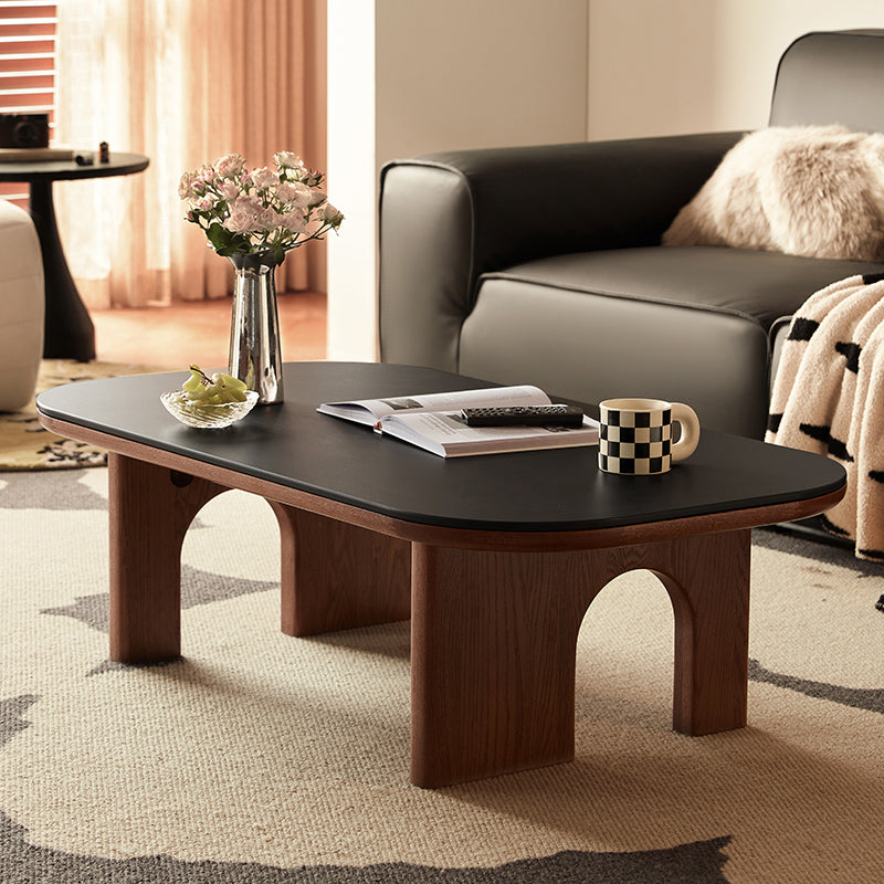 Certified American Oak Base Matte Ceramic Top Coffee Table