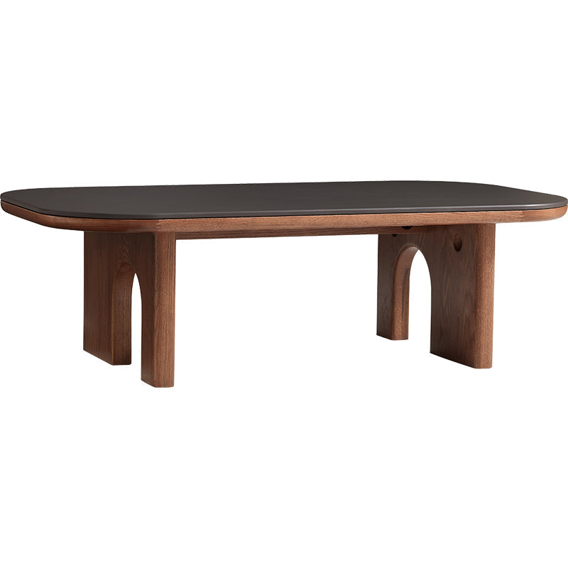 Certified American Oak Base Matte Ceramic Top Coffee Table