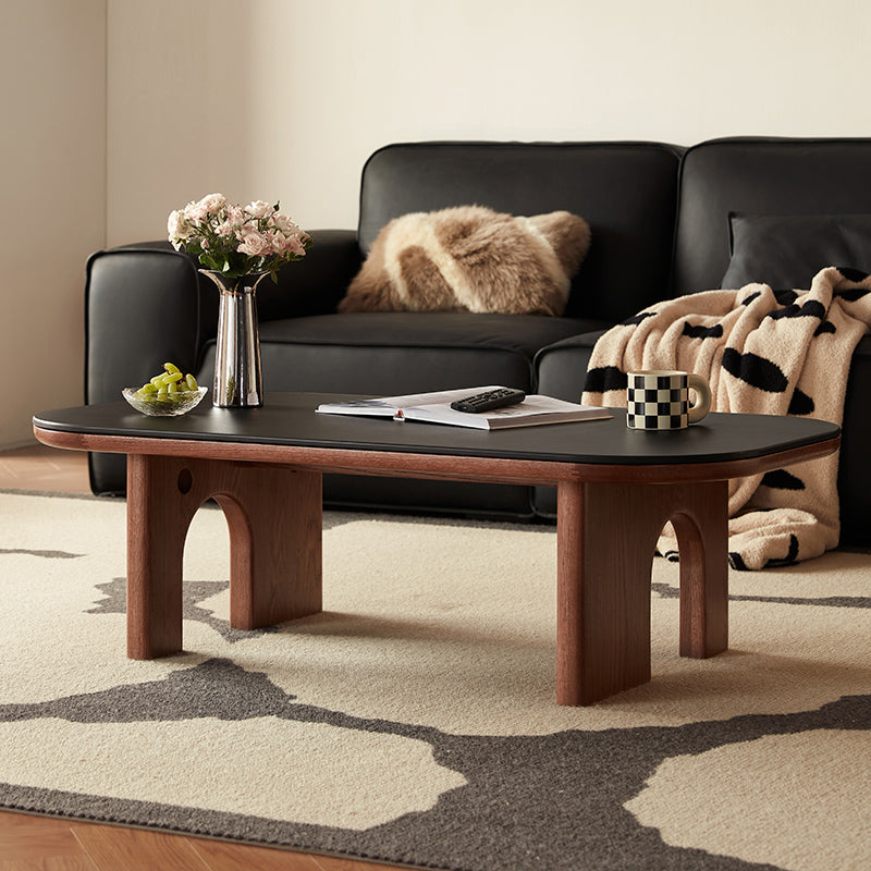 Certified American Oak Base Matte Ceramic Top Coffee Table