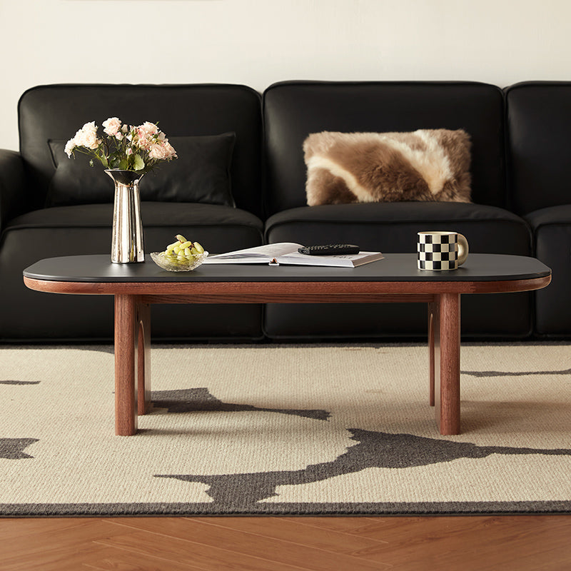 Certified American Oak Base Matte Ceramic Top Coffee Table