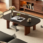 Certified American Oak Base Matte Ceramic Top Coffee Table