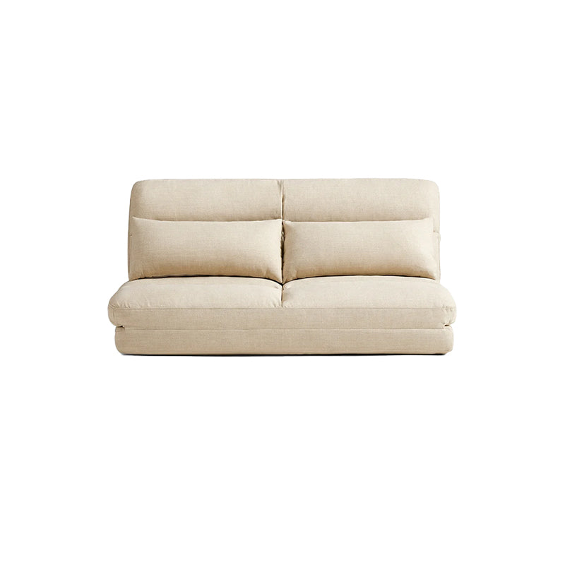 Cream White Removable and Washable Upholstered Folding Lounge Sofa Bed/Foldable Single Sofabed