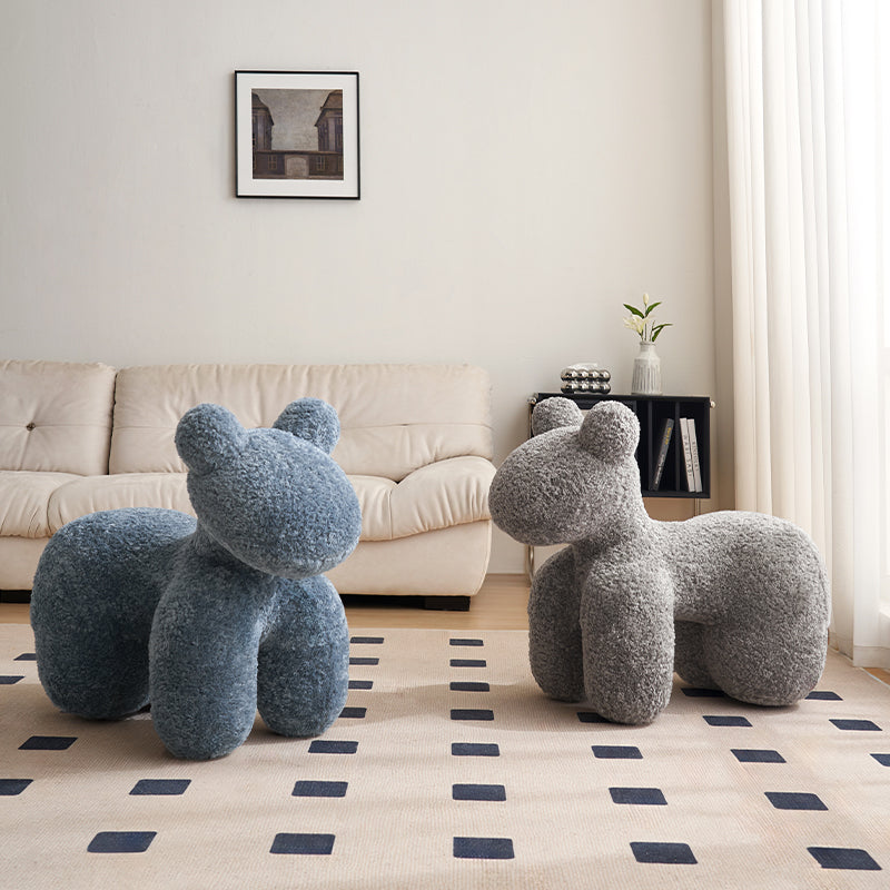 Morrigan Animal-shaped Wool Curl Creative Ottoman Single Sofa