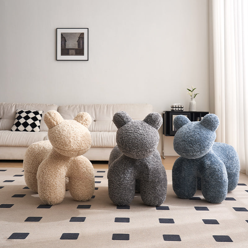 Morrigan Animal-shaped Wool Curl Creative Ottoman Single Sofa