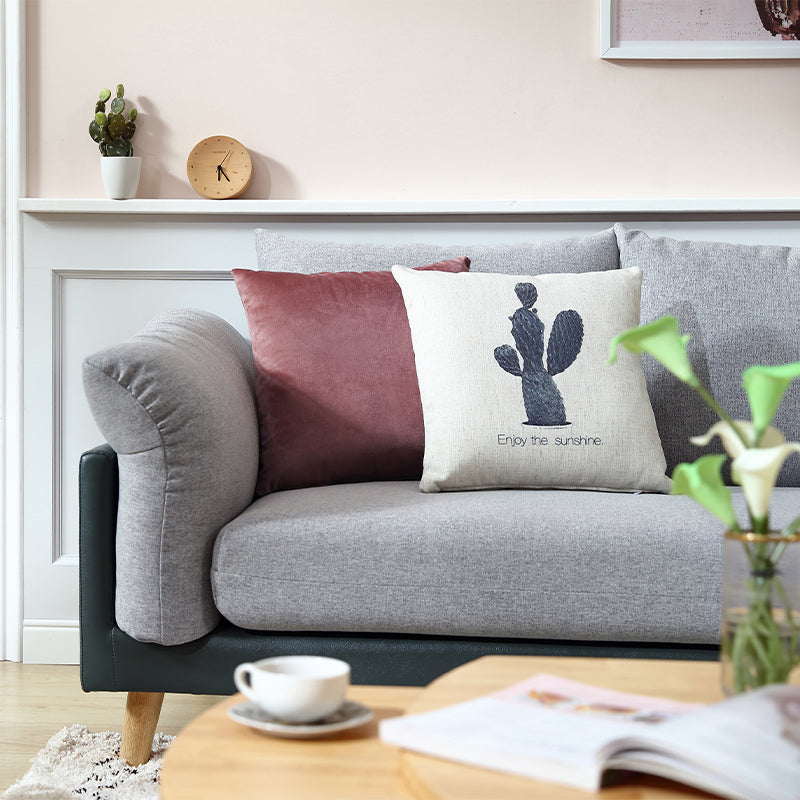 Gilbert 216cm Multiple People Sofa Cotton-linen Blend Fabric Grey