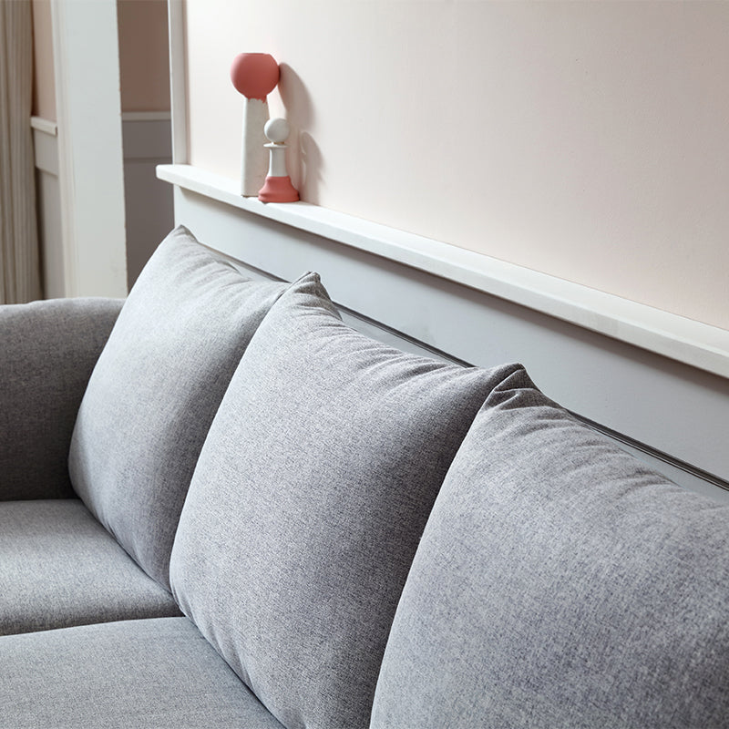 Gilbert 216cm Multiple People Sofa Cotton-linen Blend Fabric Grey