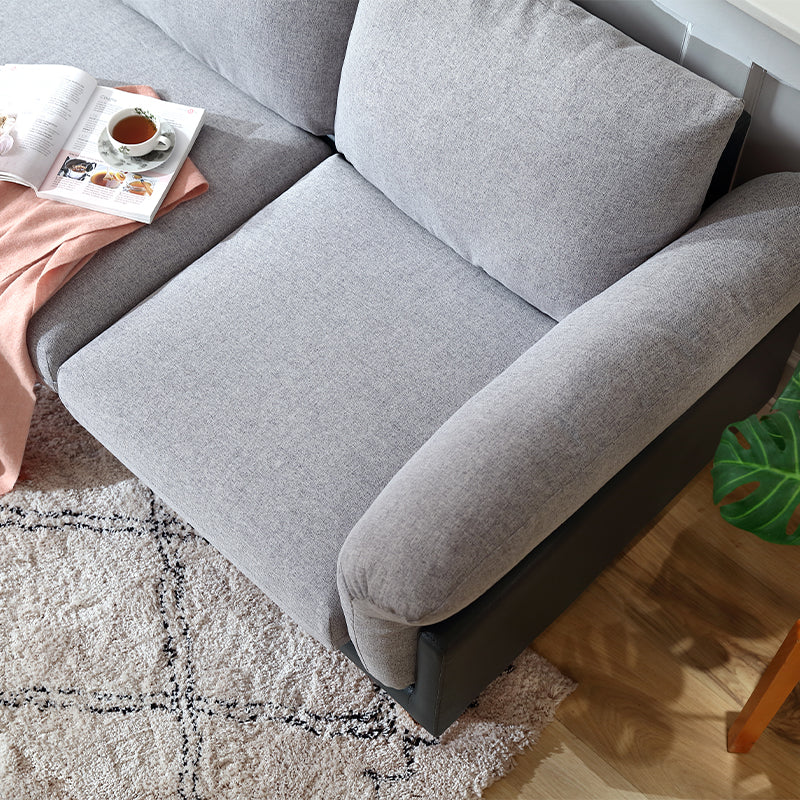 Gilbert 216cm Multiple People Sofa Cotton-linen Blend Fabric Grey