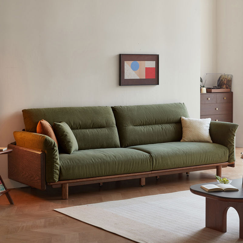 Holden 214cm/274cm/314cm FAS-Graded Solid American Oak Wood Multiple People Sofa Scratch-Resistant Fabric