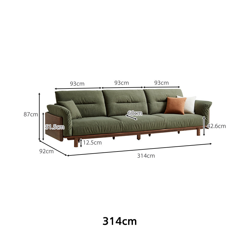 Holden 214cm/274cm/314cm FAS-Graded Solid American Oak Wood Multiple People Sofa Scratch-Resistant Fabric
