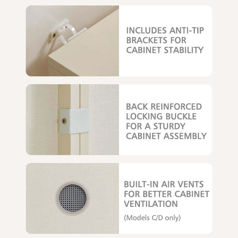 Skyler Floor-standing Modular Storage Cabinet Chest Set for Home White