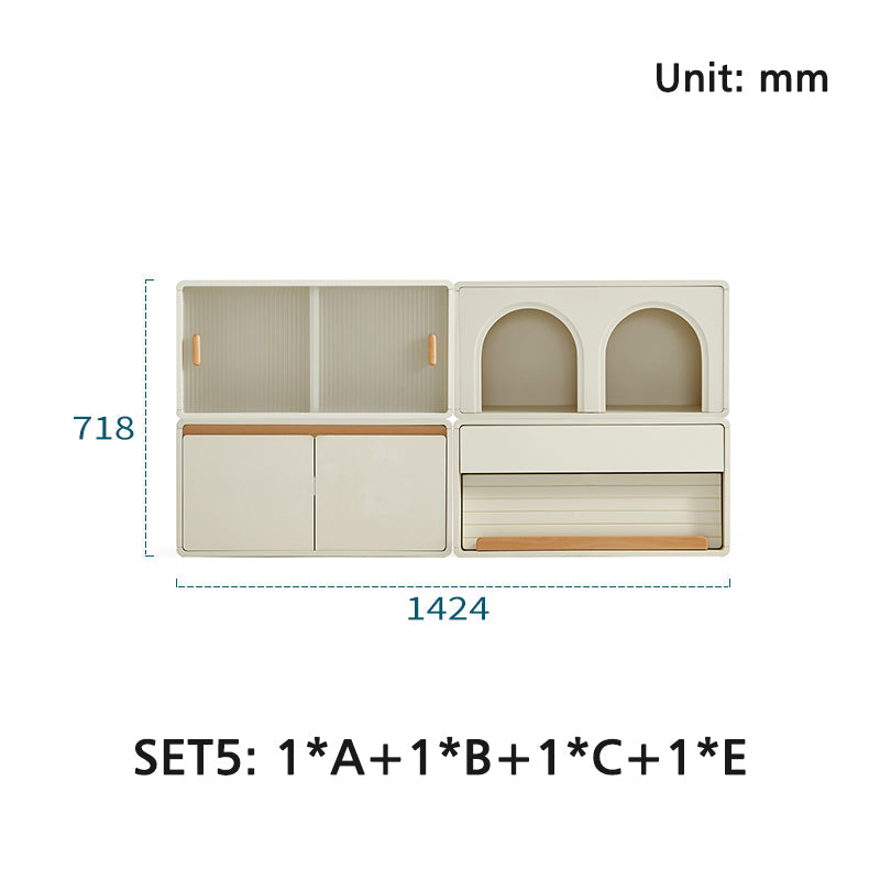 Skyler Floor-standing Modular Storage Cabinet Chest Set for Home White