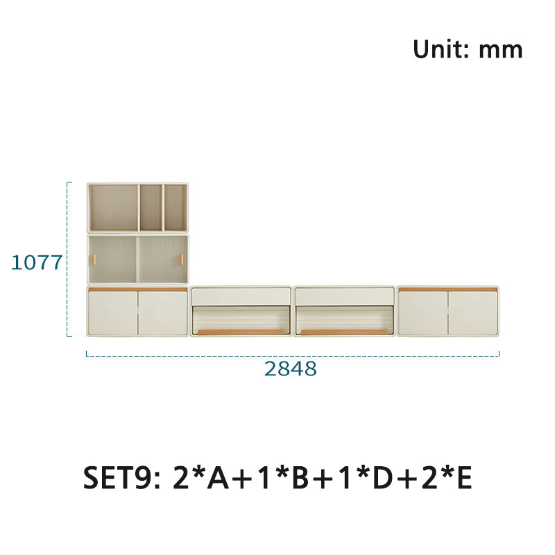 Skyler Floor-standing Modular Storage Cabinet Chest Set for Home White