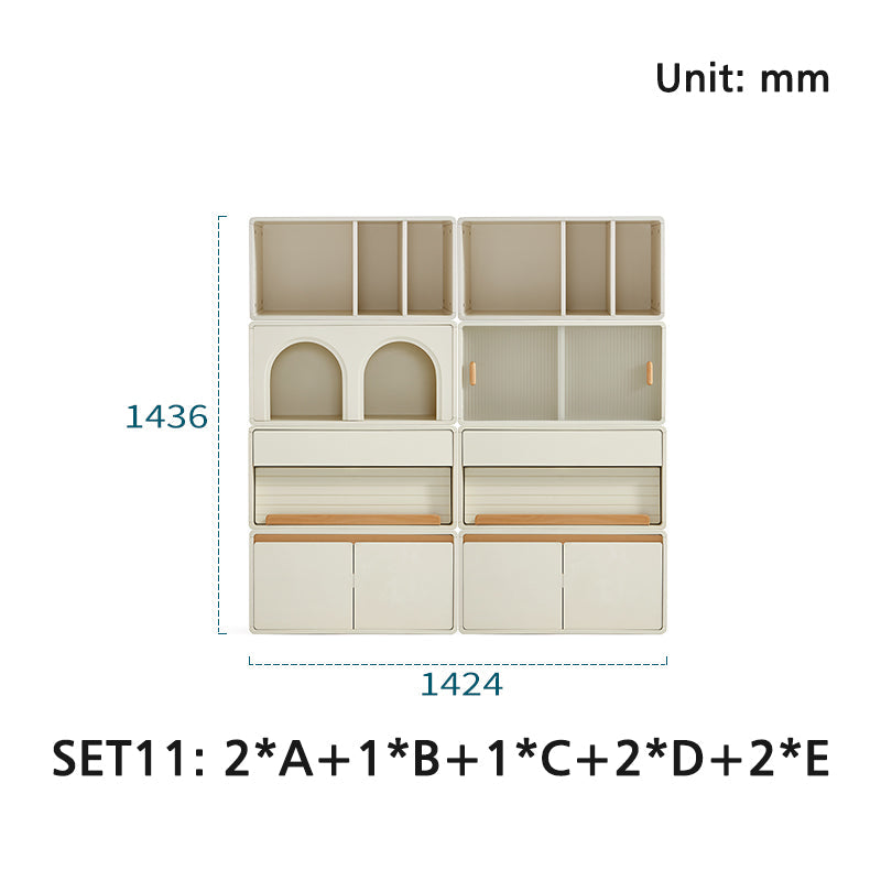 Skyler Floor-standing Modular Storage Cabinet Chest Set for Home White
