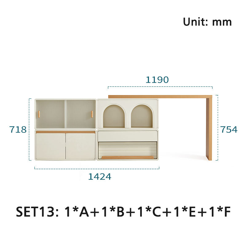 Skyler Floor-standing Modular Storage Cabinet Chest Set for Home White