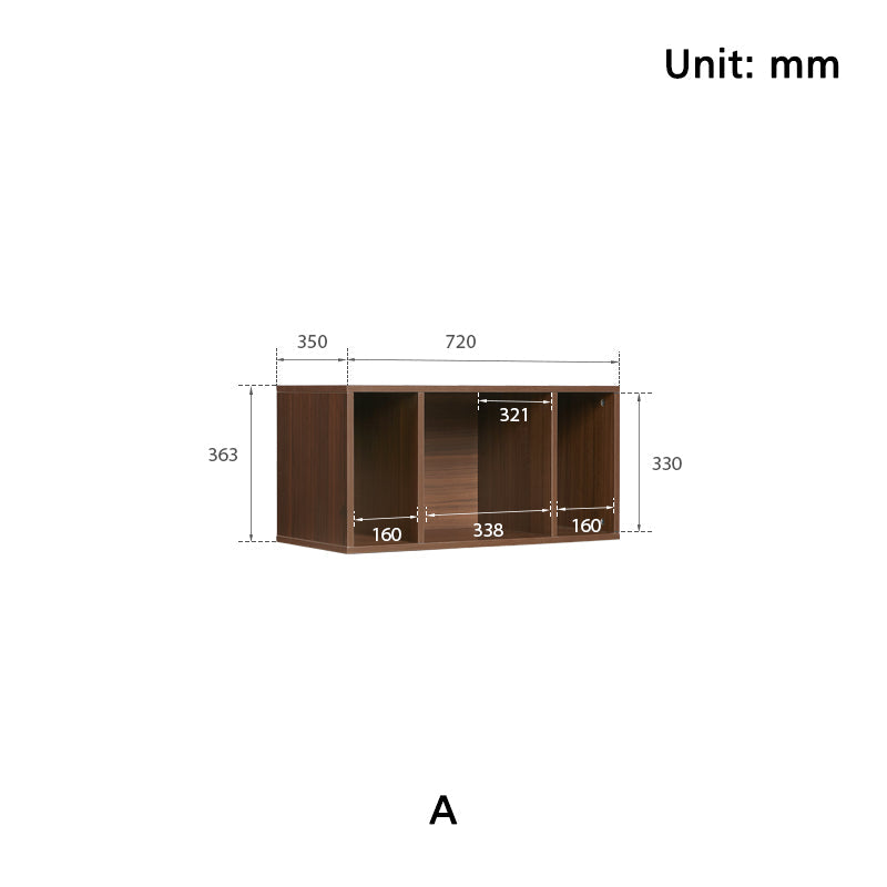 Mario Floor-standing Modular Storage Cabinet Chest Set for Home Walnut