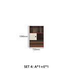 Mario Floor-standing Modular Storage Cabinet Chest Set for Home Walnut