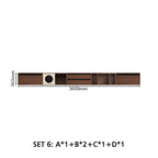 Mario Floor-standing Modular Storage Cabinet Chest Set for Home Walnut