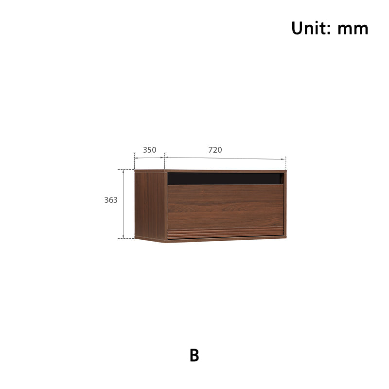 Mario Floor-standing Modular Storage Cabinet Chest Set for Home Walnut