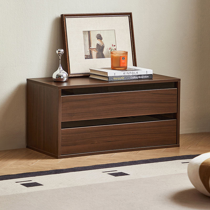 Mario Floor-standing Modular Storage Cabinet Chest Set for Home Walnut