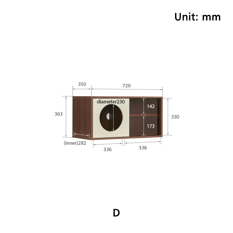 Mario Floor-standing Modular Storage Cabinet Chest Set for Home Walnut