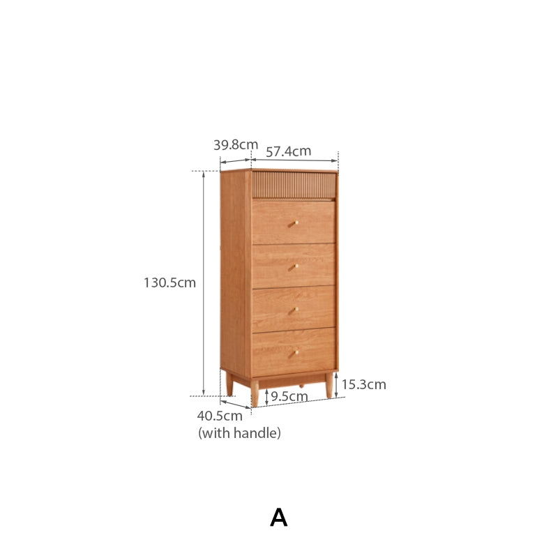 Caroline Multi-Drawer High-Leg Bedside Storage Cabinet for Home Multiple Size