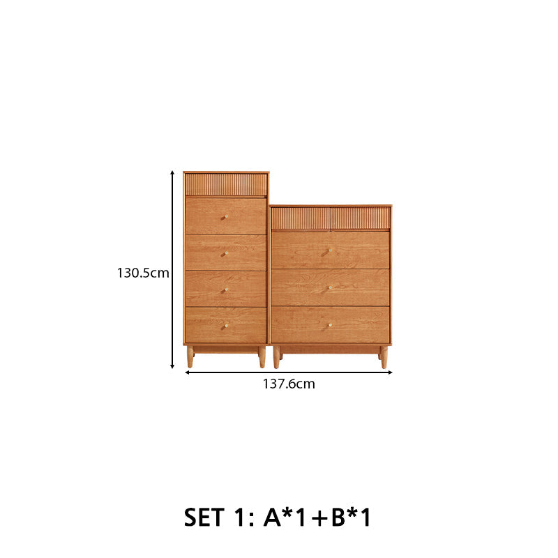 Caroline Multi-Drawer High-Leg Bedside Storage Cabinet for Home Multiple Size