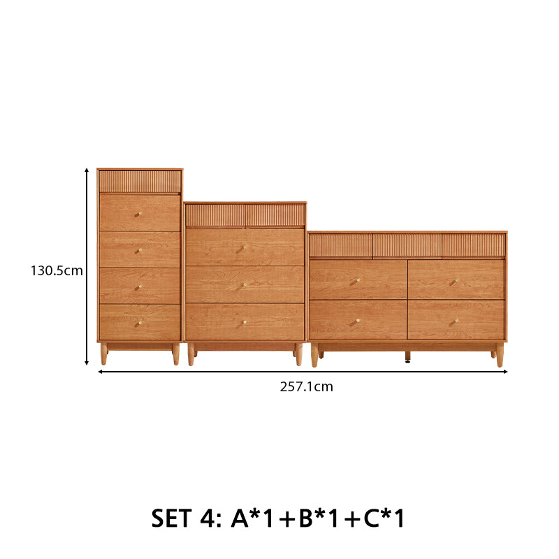Caroline Multi-Drawer High-Leg Bedside Storage Cabinet for Home Multiple Size
