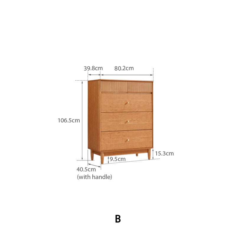 Caroline Multi-Drawer High-Leg Bedside Storage Cabinet for Home Multiple Size