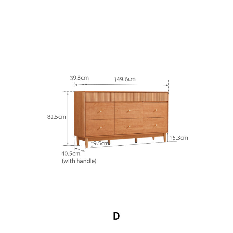 Caroline Multi-Drawer High-Leg Bedside Storage Cabinet for Home Multiple Size