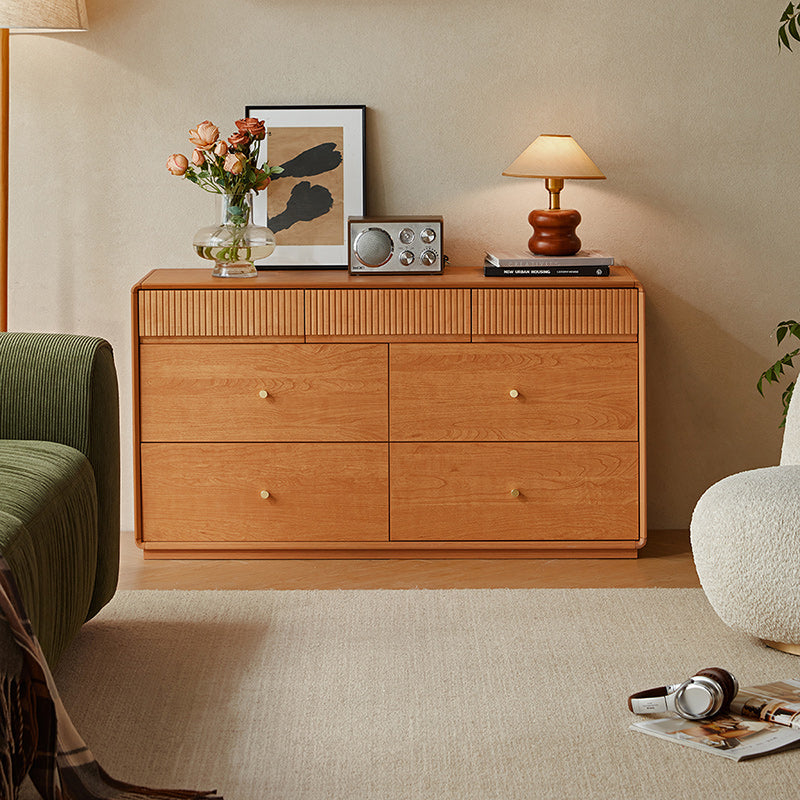 Agatha 7-Drawer Bedside Storage Cabinet for Home Natural Wood Color