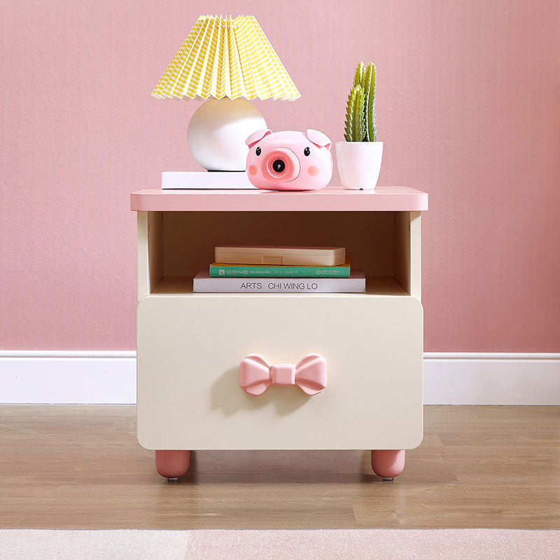 Jeremy 0.43m Children Side Table with Drawer White&Pink