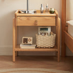 Harlan 45cm FAS-Graded Solid American Oak Wood Side Table/Bedside Table For Bedroom