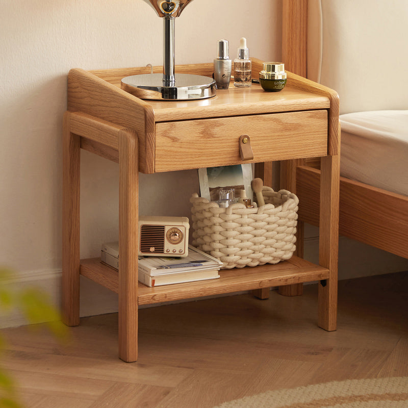 Harlan 45cm FAS-Graded Solid American Oak Wood Side Table/Bedside Table For Bedroom