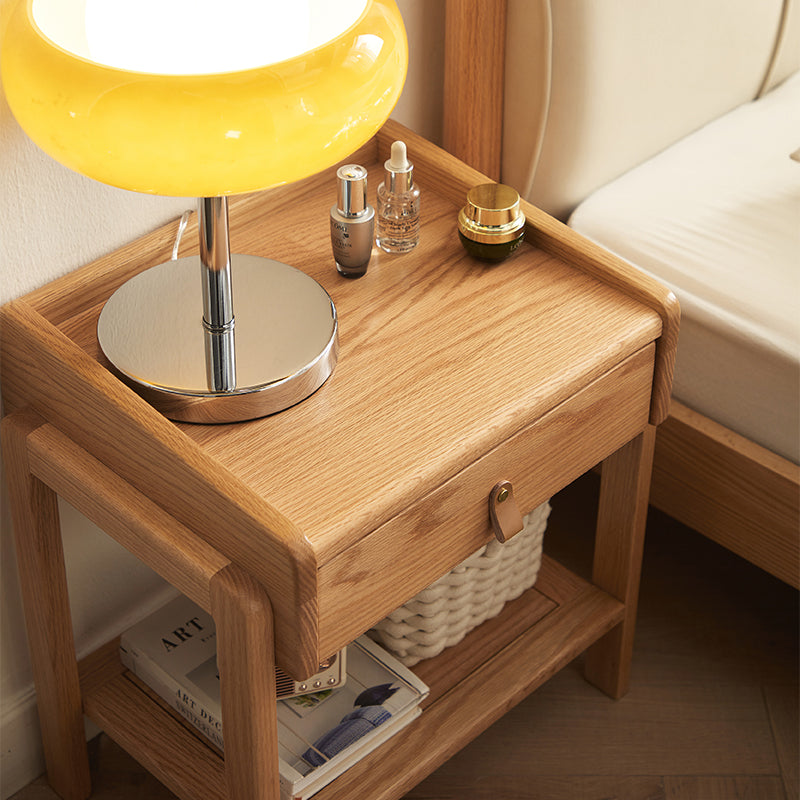 Harlan 45cm FAS-Graded Solid American Oak Wood Side Table/Bedside Table For Bedroom